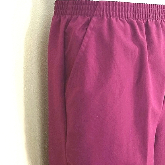 Purple High Waisted Elastic Waist Straight Leg Pants Pockets Small Casual Comfrt - Picture 5 of 6